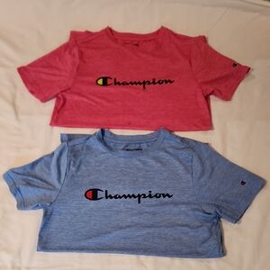 Champion Kids' Red and Blue Short Sleeve Tees. Size 14/16